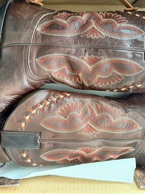 Justin Boots Brown and Black Leather Cowboy Boots
